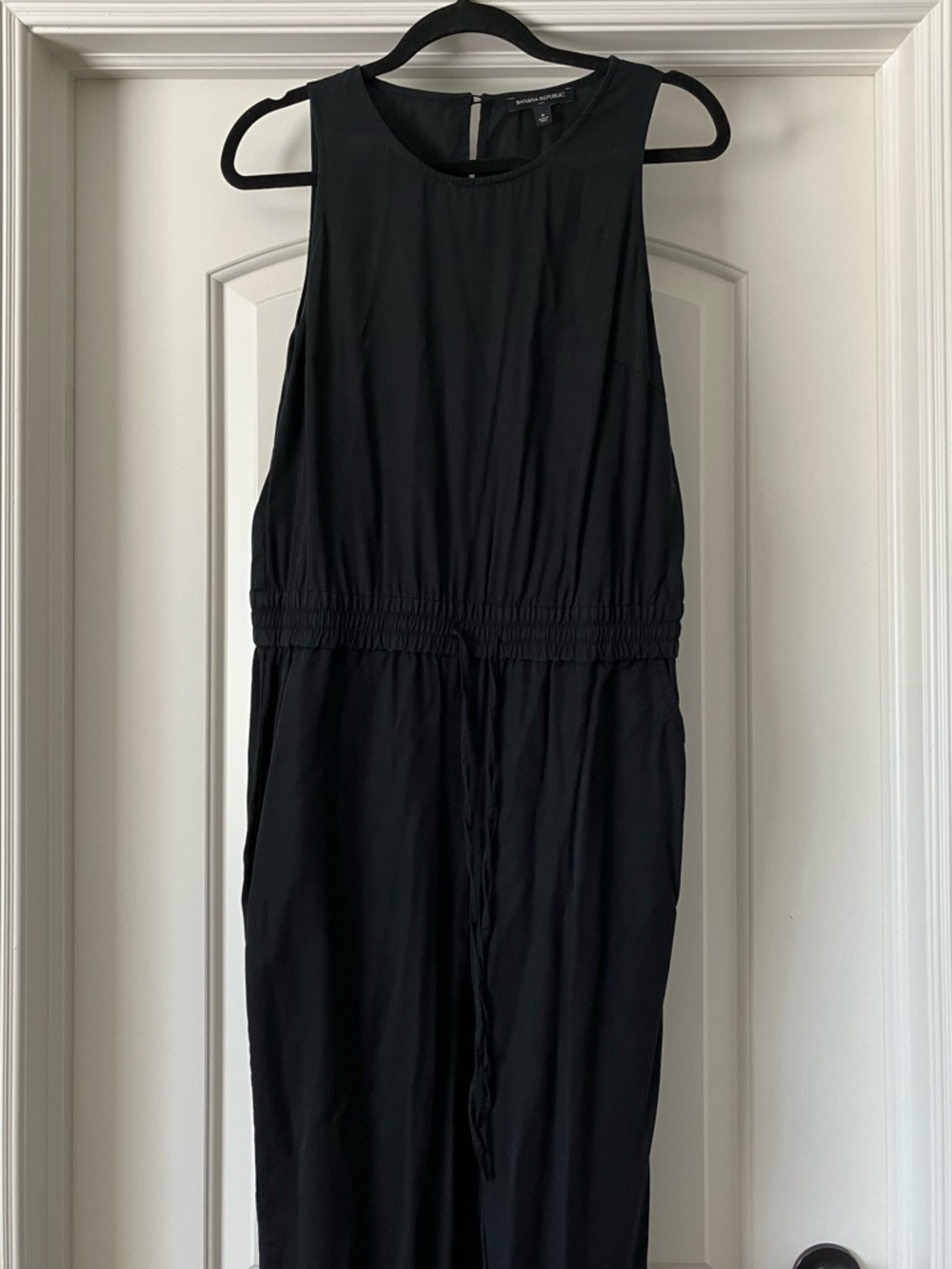 Banana Republic Black Sleeveless Drawcord Jumpsuit